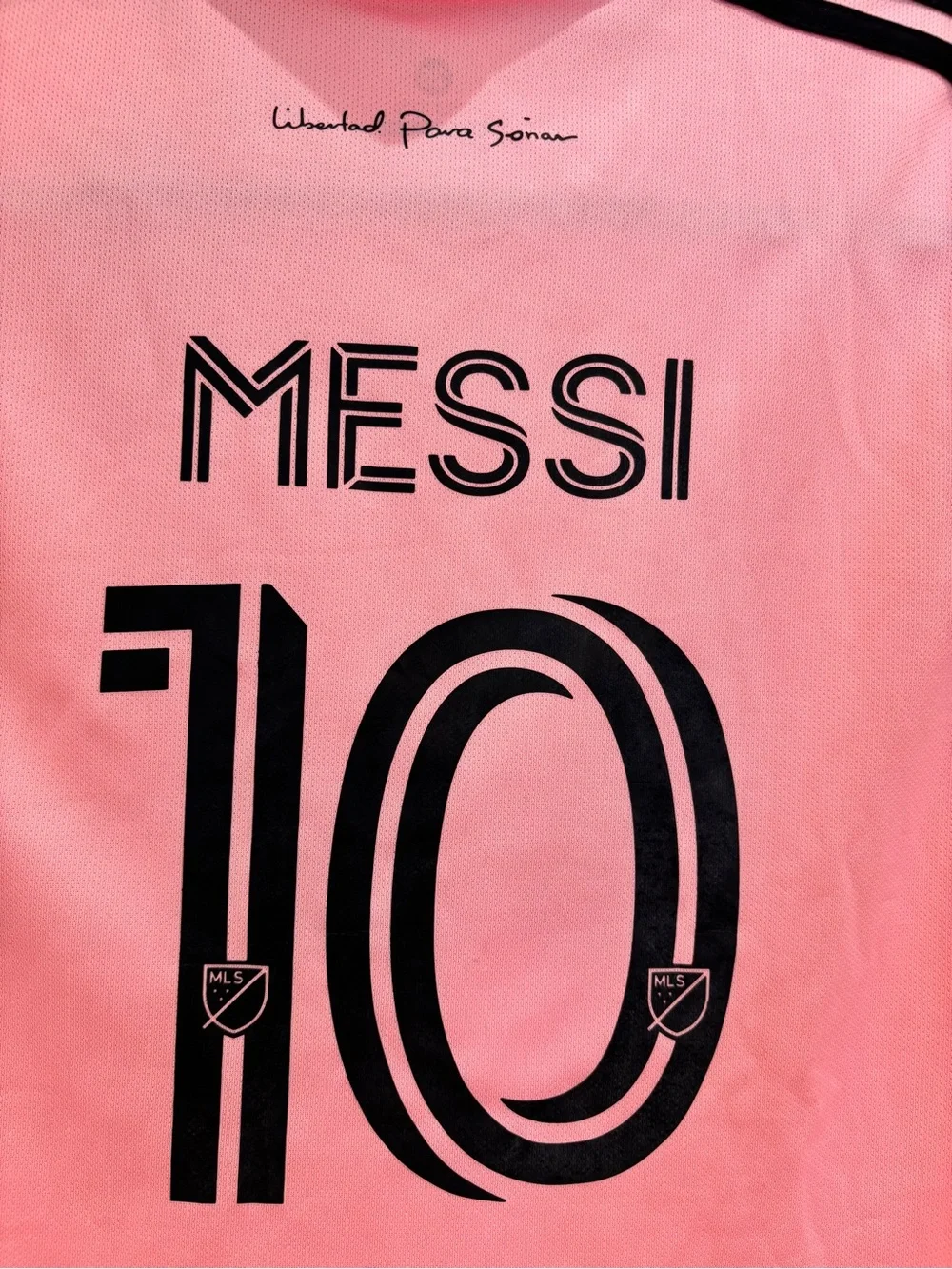 miami Pink Soccer Set Jersey & Shorts with Black Tag and Embroidered Crest
